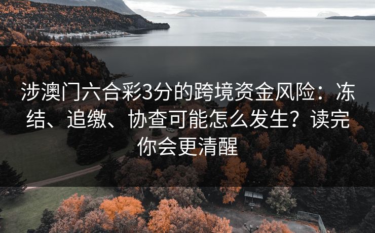 涉澳门六合彩3分的跨境资金风险：冻结、追缴、协查可能怎么发生？读完你会更清醒